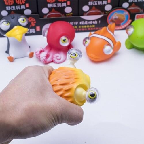 Creative decompression toys, marine animals, fish, turtles, squeeze eyes, decompression, vent toys, pinch music gifts