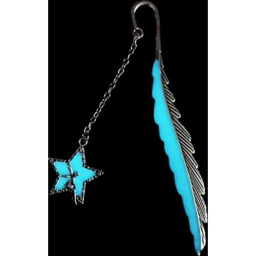Book Markers Flying Man Bookmark Luminous Glow In The Dark Star Shape Feather Bookmark Metal Bookmarks For Books