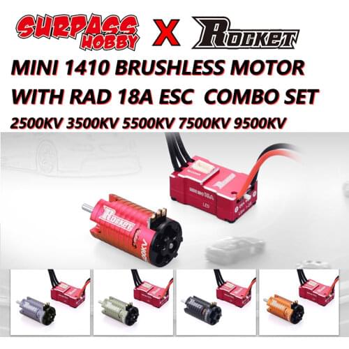 Surpass Hobby Brushless Motor MINI 1410 2500KV 3500KV 5500KV 7500KV 9500KV With 18A ESC for Kyosho DRZ 1/24 1/28 1/32 RC Car