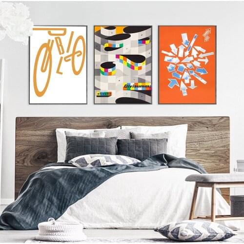 Minimalist Abstract Bike Arrow Shape Canvas Painting Wall Art Nordic Posters and Prints Wall Pictures for Living Room Decoration