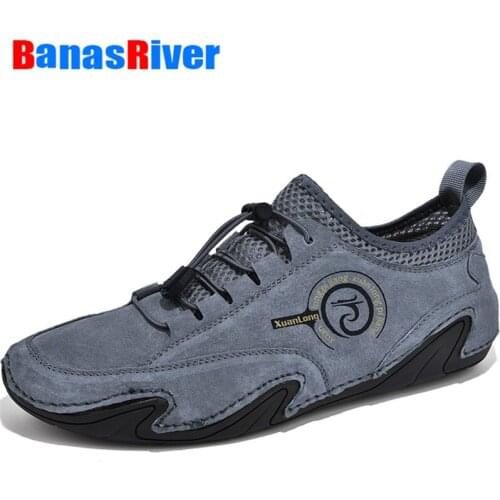 Designer Men Casual Shoes Outdoor Suede Leather Loafers Flats Moccasins Big Size48 Business Handmade Breathable Walking Footwear