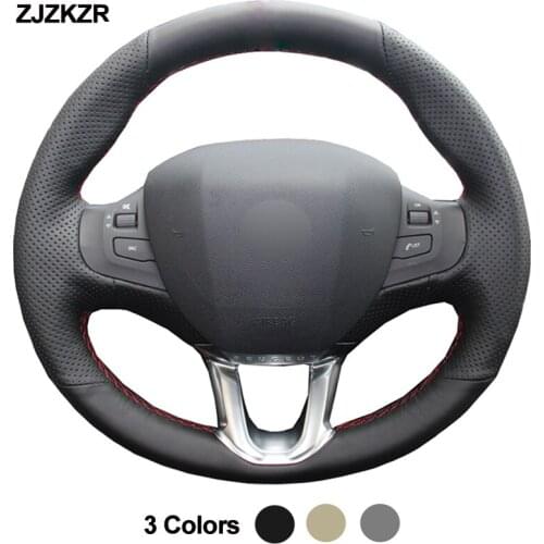 Car Auto Steering-Wheel Cover For Peugeot 208 2011 - 2019 Peugeot 2008 2013-2019 Stuurhoes Braid on the Steering wheel 2017 2018