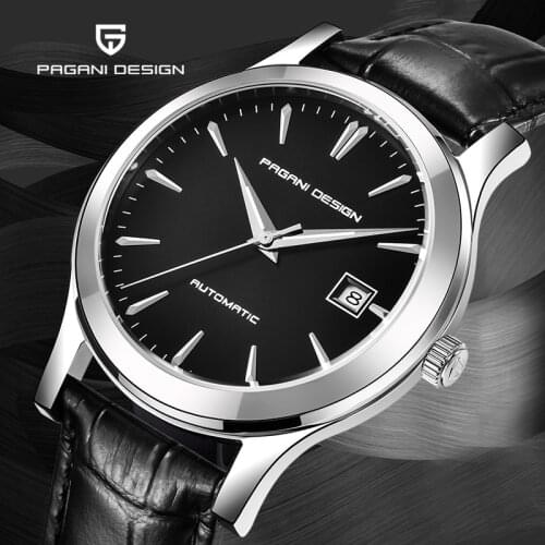 PAGANI DESIGN genuine leather strap mens watches automatic mechanical fashion watch men water-resistant sports watch for man