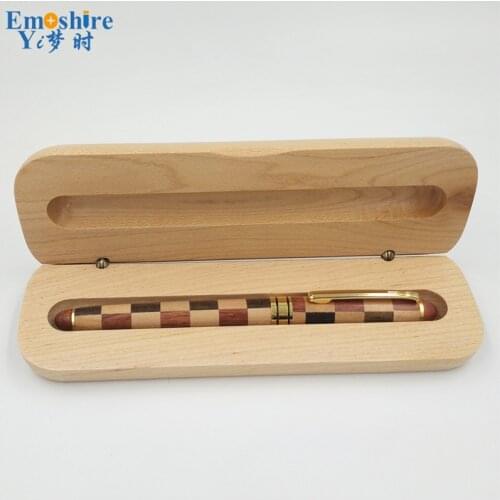 Emoshire OEM Logo Customized Gift Set for Business Man Christmas Graduation Wedding Present Wooden Roller Ball Pen Set PC022