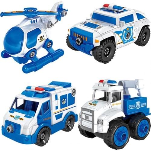 Durable Engineering Toy Detachable Fall Resistant Decoration Plastic Assembly Easily Plastic Construction Vehicles Toy for Kids