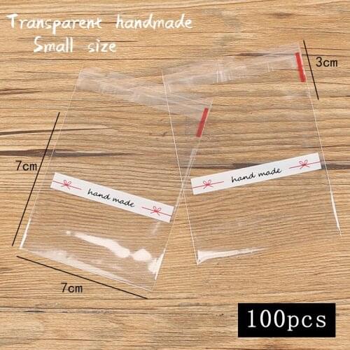 100pcs/lot Cookies Ziplock Bag Transparent Handmade Baking Snack Food Packaging Bags Wedding Party Nougat Wrapper Pack Bag Lot