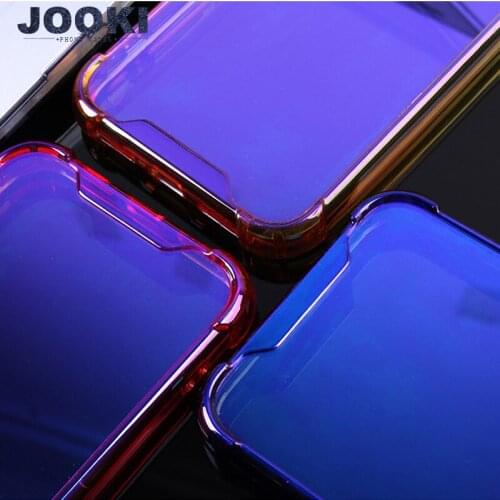 JOOKI Transparent New Gradient TPU+ Acrylic Back Case For iphone X funda Soft Gel Protective Cover Coque Rainbow Back Cover