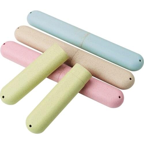 Dustproof Toothbrush Tube Cover Case Portable Travel Toothbrush Box 1pc Health Tooth Brushes Protector Wheat Straw