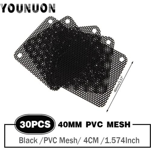 30PCS 4cm 40mm Mesh PVC PC Fan Dust Filter Dustproof Case Computer Mesh Cover Dust Cover 40x40mm PVC Fan Filters