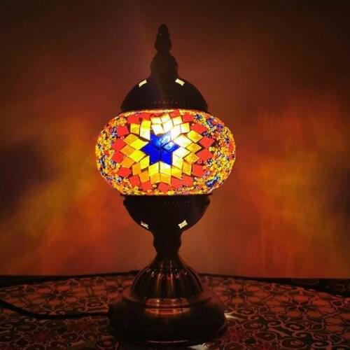Retro Turkish Bar Desk Lamp Hand Decorated Led Table Lamp Bedroom Living Room Dining Room Hotel Decoration Chambre Lighing