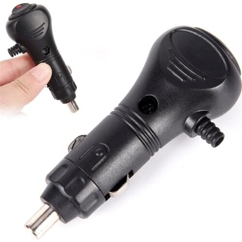1pc Male Motor Car Cigarette Lighter Socket Plug Charger Connector LED With Swit