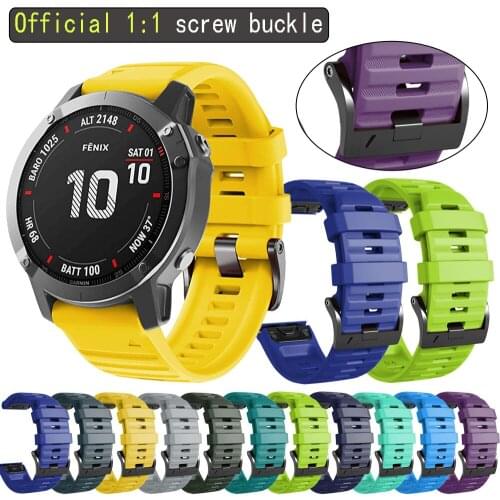 26 22mm Silicone Watch Band for Garmin Fenix 6X Pro Watch Quick Release Easy fit Wrist Band Strap For Fenix 5 Plus 3HR 935 S60
