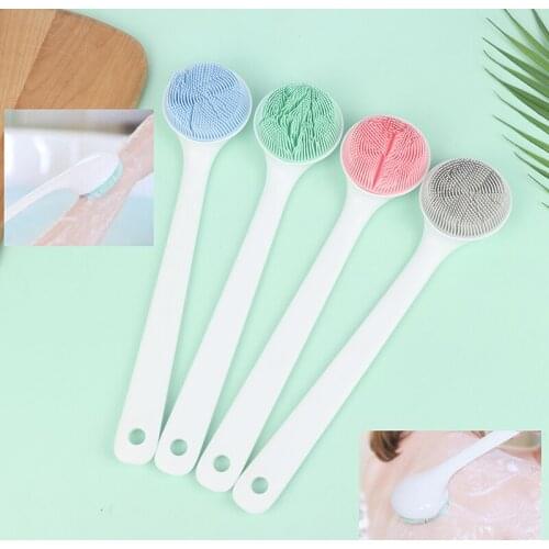 Back Scrubber for Shower Silicone Massage Body Wash long Handle Brush Body