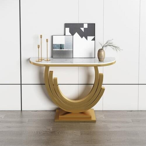 Zq Nordic Modern Minimalist Console Tables Home Marble Porch Table Semicircle a Long Narrow Table Door Curio Cabinet