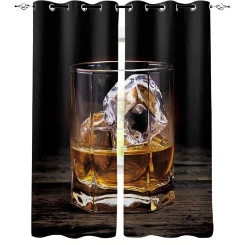 Wine Glass Blackout Curtains For Kitchen Bedroom Kids Room Window Treatment Curtains for Living Room