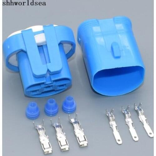 Worldgolden 5/30/100sets 3pin 9004/9007/HB1/HB5 plastic male to female headlight sockets connector cover copper brass