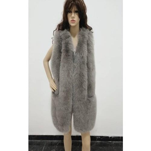 2019 womens outerwear coats new fox fur leather jacket fur vest fox fur was thin large V-neck vest