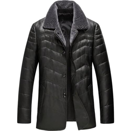 100% mens Genuine Leather Jacket Men Winter Jacket Real Sheepskin Coats casacos masculino GSJ8328B lxr46