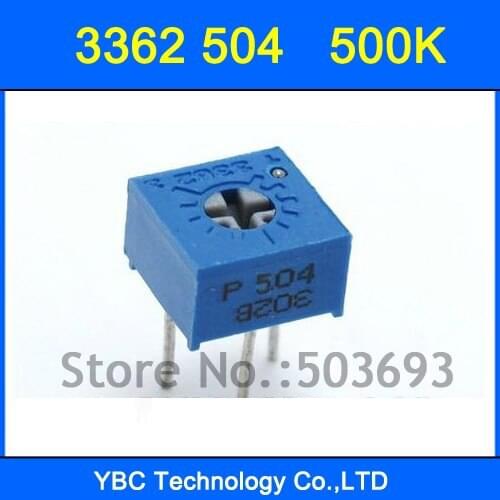 100pcs/lot 3362 504 500KR Variable Resistors 3362P Potentiometer