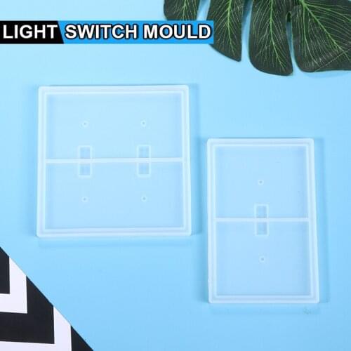 2pcs Silicone Light Switch Panel Mould DIY USB Socket Light Switch Cover Mould For UV Crystal Resin Epoxy Casting Craft Supplies