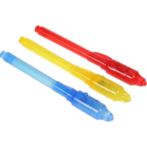 24PCS Portable Invisible Pen Shadowless Pen Pen with UV-Light Invisible Ink Pen Light Pen