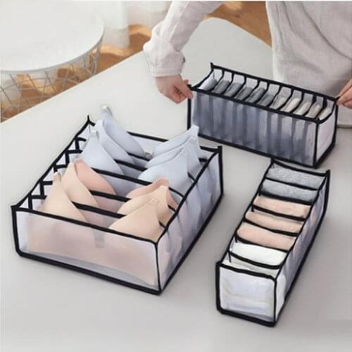 3Pcs Underwear Bra Organizer Storage Box Drawer Closet Organizers Boxes For Underwear Scarfs Socks Bra Undies Organizador