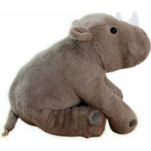 40~60cm Rhinoceros Plush Toy Stuffed Rhinoceros Animals nap Hug Pillow Soft Thow Pillow TV Cushion Message Pillow for Her birth
