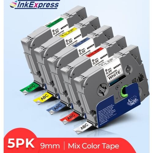 5PK TZe-221 Tape For Brother tz-221 TZe 221 TZe-521 TZe-421 TZe-621 TZe Tape 9mm Label Tape For Brother P-touch Label Maker