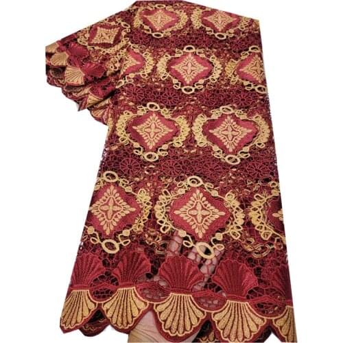 African Lace Fabric 2021 High Quality Lace Eyelet Water Soluble Nigerian Guipure Cord Lace For Wedding HL-145