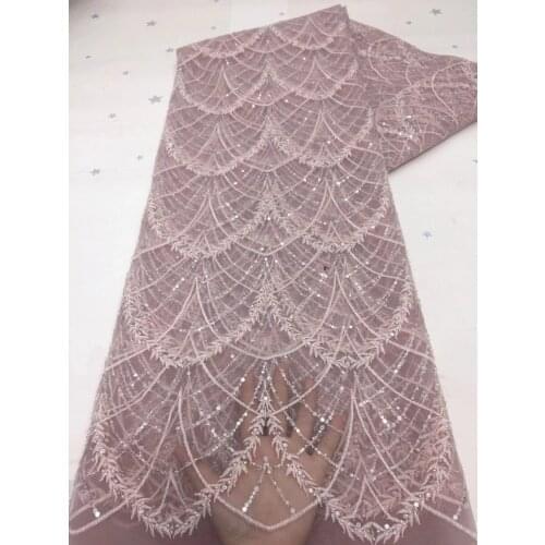Handmade bead lace embroidery African lace fabric 2021 high quality French Nigeria mesh lace fabric D4538