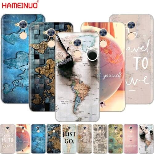 HAMEINUO World Map Travel Plans Cover phone Case for Huawei Honor 10 V10 4A 5A 6A 7A 6C 6X 7X 8 9 LITE
