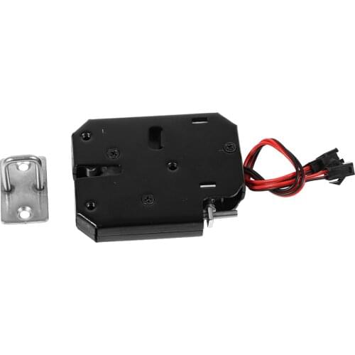 DC 12V 2A Electromagnetic Electric Control Cabinet Drawer Lockers Lock Latch Steel Black