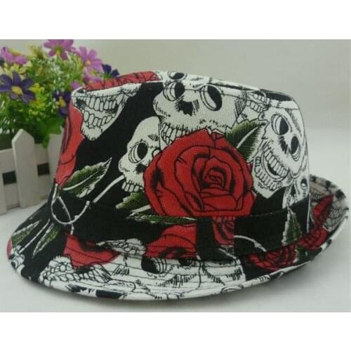 2019 Skull Boys Fedoras baby cap dicer top fedora hat free shipping