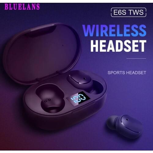 E6S TWS Mini Portable Bluetooth 5.1 Wireless Rechargeable In-ear Sport Earphone