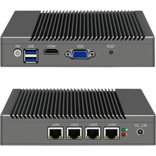 Intel AES-NI N3160 J3455 Quad Core 8GB 4LAN 2USB Firewall Mini PC Mini Computer Pfsense Openwrt Centos Ubuntu Vyos
