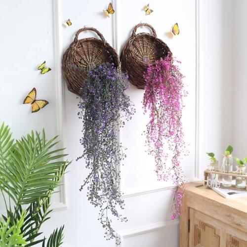 Artificial Plant Vines Plants Vines Flower Wall Hanging Rattan Leaves Branches Outdoor Garden Home Decoration Plastic Plants