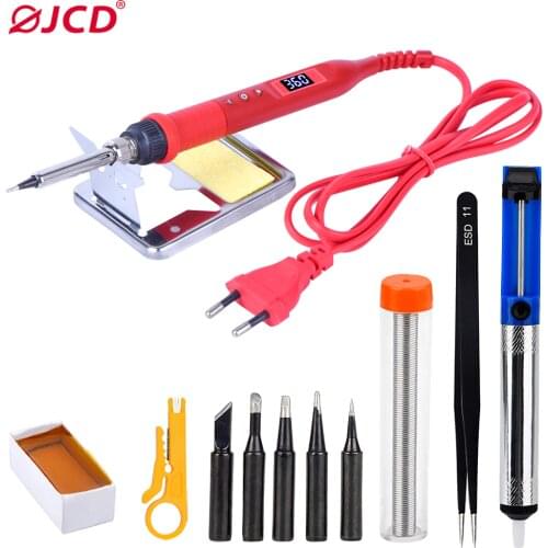 JCD 908U Electric Soldering Iron 80W 220V/110V Multi-function Button Adjustable Temperature Soldeing Station Home Tool Set