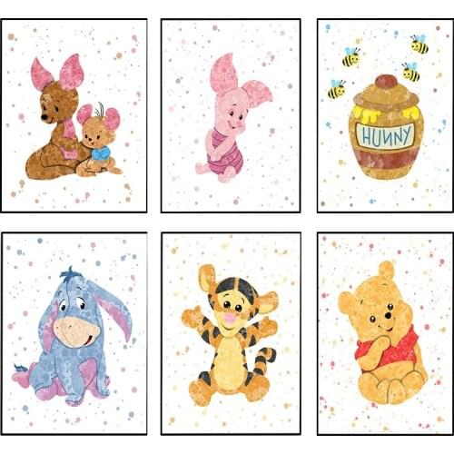 Canvas Painting Winnie The Pooh Posters and Print Graffiti Disney Cartoon Anime Wall Art Picture for Living Room Home Decoration