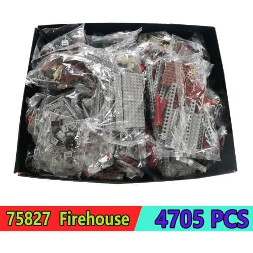 Movie Series GHOSTBUSTERS Firehouse Headquarters Building Blocks Compatible 75827 4705pcs Bricks With LED Sets Toys Gifts