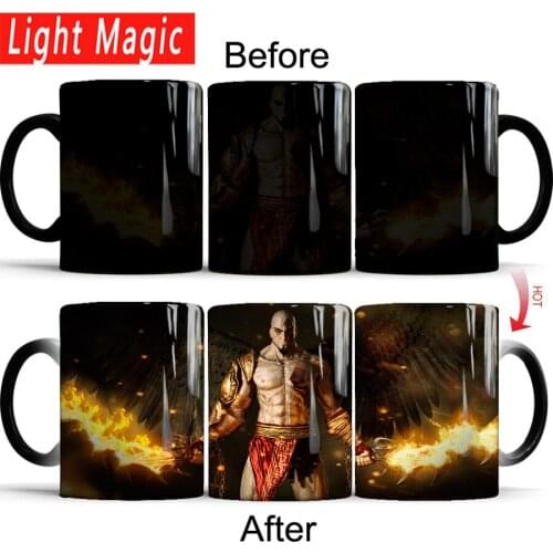 God of War Mug 11oz Ceramic Color Changing Mugs Coffee Tea Cup Birthday Gift for Your Boy Friend Husband