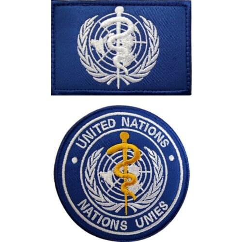 Who World Health Organization Embroidered Velcro Tactical Patches Army Military Health Rescue Badge Clothing Backpack Stickers