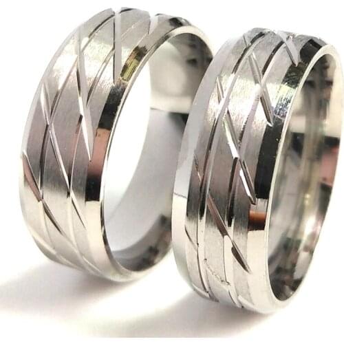 20pcs High Level Mens Silver Ring Cross Cut design 316L Stainless Steel Finger Ring Man Cool Ring Comfort-fit Band Jewelry