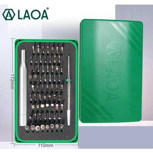 LAOA 66 in1 Screwdriver Sets High quality Precision Screwdriver with Magnetic Bits IPhone Repair Tools S2 Alloy Steel bit
