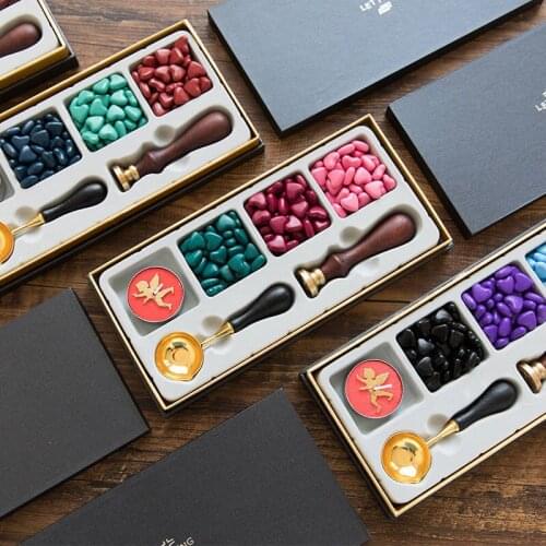 Fire lacquer seal gift box set hand account envelope diy greeting card postcard gift lacquer sealing wax candle making set
