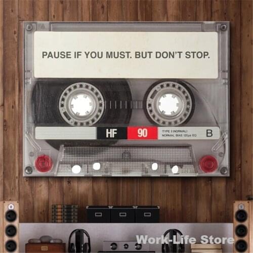 Pause If You Must Posters Vintage Tape Canvas Painting and Print Wall Art Picture for Living Room Cuadros Decor No Frame