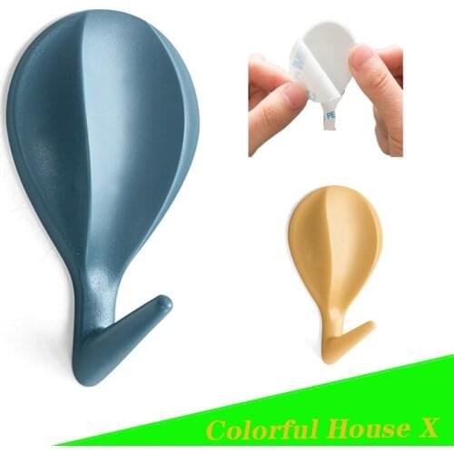 Wall Hooks For Clothes Towel Hanger Wardrobe Waterproof Strong Viscose Without Perforation Strong Load-Bearing Bathroom Hooks