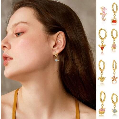 New Arrival Gold Plated Cute Jellyfish Drop Earrings for Women Crystal Ocean Animal Dangle Earrings Animals Earrings Drop Earrin