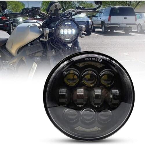 Dot Approved 5.75" 5 3/4 LED Motorcycle Headlight DRL Halo Headlamp for Harley XL 1200L Kawasaki Vulcan in 500 Custom for Honda