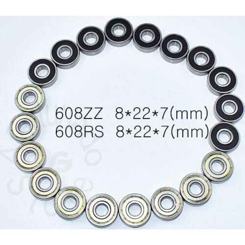 Carbon steel 608 608zz 608rs 8*22*7(mm) 10pieces bearing bearings metal Sealed Bearing Economical practical