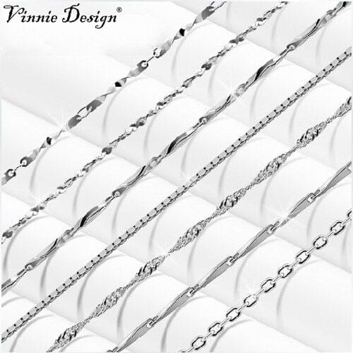 Drop Shipping Chain Necklaces 45cm Box Water Wave Ingot Snake Link Rolo Chain 8 Styles